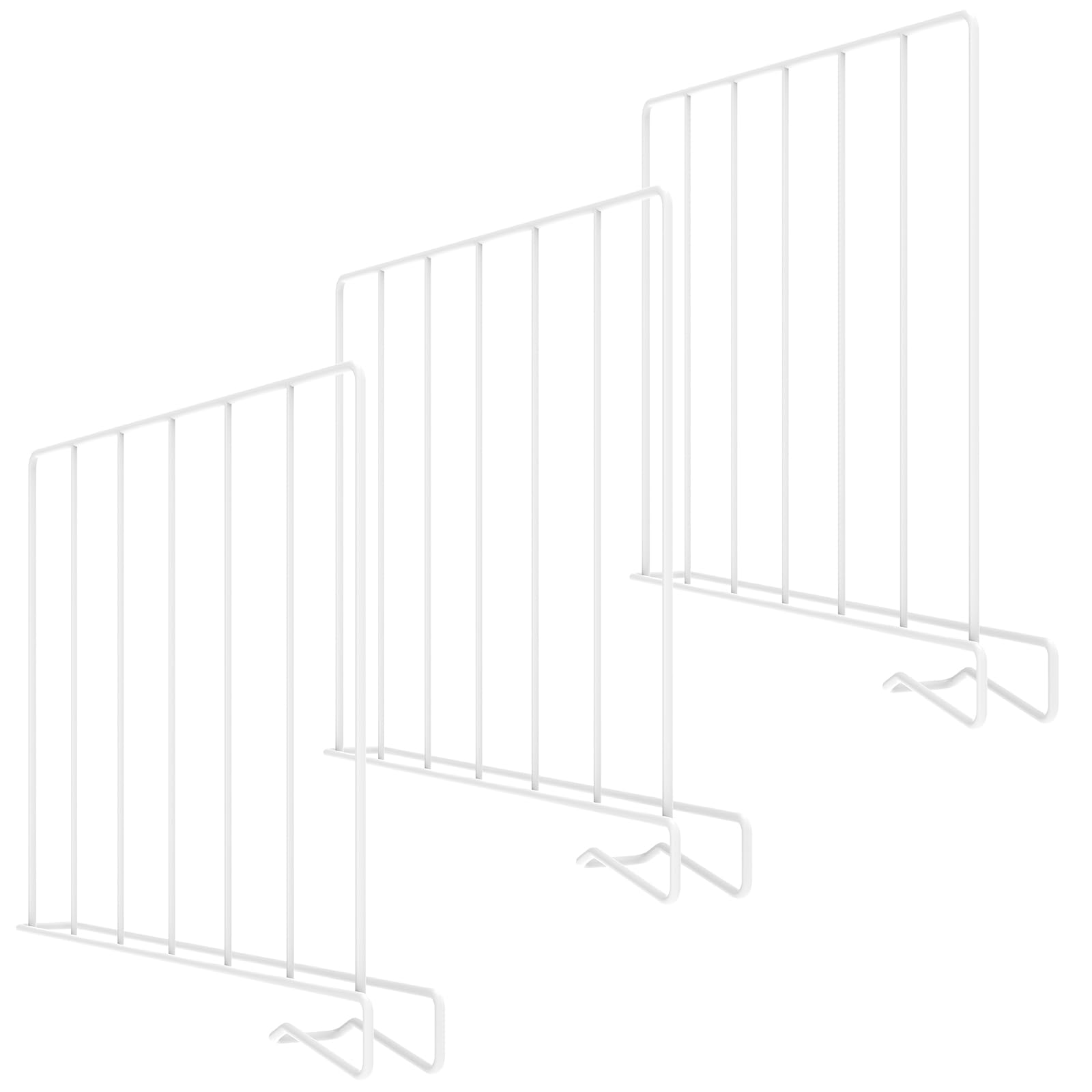 3Pcs Closet Shelf Divider, Metal Shelves Separator, Easy Installation Closet Organizer White for Clothes Towel Shoe Blanket