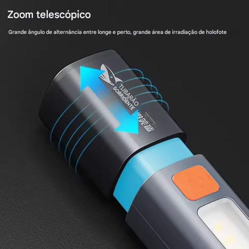 Mini Lanterna LED Recarregável USB com Gancho Integrado Iluminação Potente Múltiplos Modos Resistente à Água Compacta Portátil Camping
