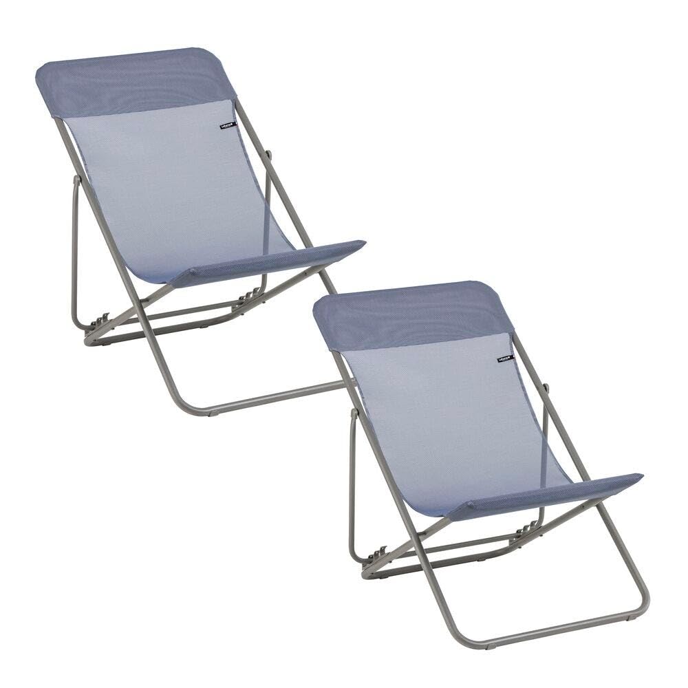Lafuma - Lot de 2 Transats Jardin pliants Multi-Positions