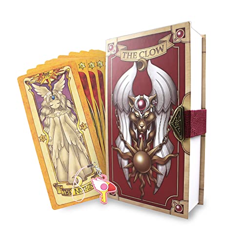 Kinomoto Sakura Lot de 53 Cartes de Clow Captor Sakura avec Livre Magique/Ensemble Complet Cadeau Classique/Cadeau d'anniversaire pour Fille (Clow) 50 Boxes