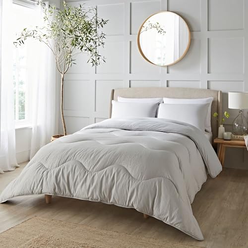 Night Lark Coverless Duvet and Pillowcase Set, Seersucker Collection – Coverless Duvet King Size 10.5 Tog with Advanced Smartfil® Fibre, Machine Washable, Hypoallergenic – Nordic Mist, King Bed Size - Image 2