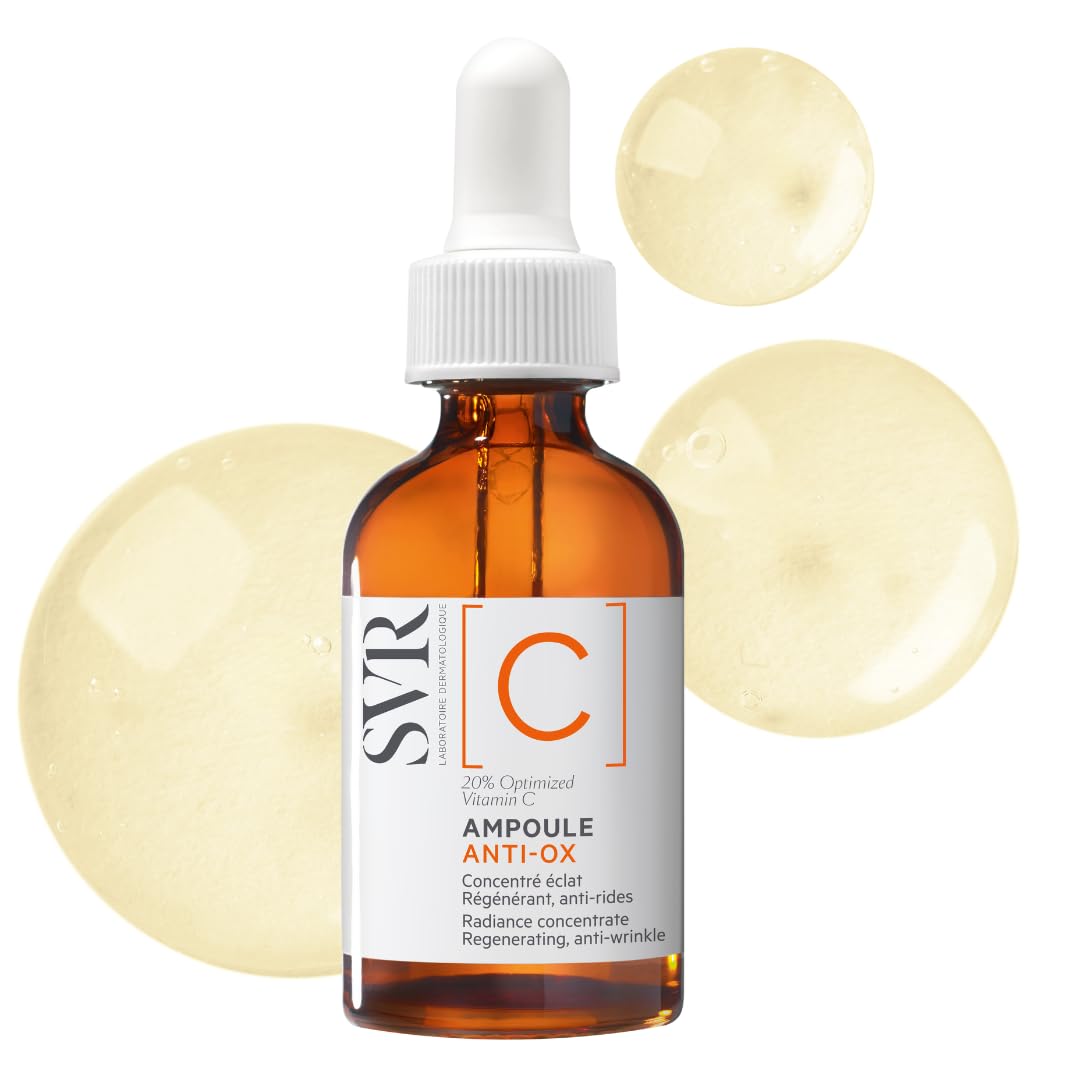 SVR Anti-Ox Ampoule [C] - 20% Vitamin C Serum for Face, Revitalizing Antioxidant Serum for Fine Lines and Dull, Tired Skin, 30ml