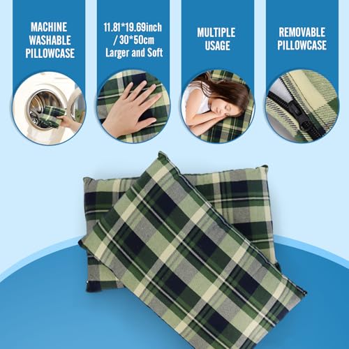 Image of Double Sleeping Bag Flannel for Adults with 2 Pillows 2 Person Sleeping Bags Camping XXL Queen Size Two Person Sleeping Bag for Cold Weather