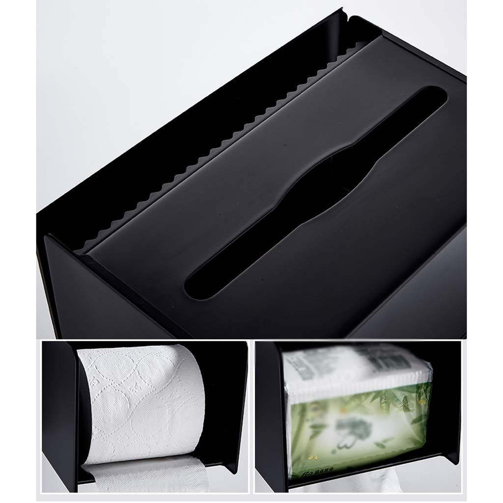 Carta Supporto del tovagliolo Nero Bagno Scatola del Tessuto in Acciaio Inox Tubo Carta igienica Bagno privato Servizi igienici Rack Vassoio Carta Carta igienica