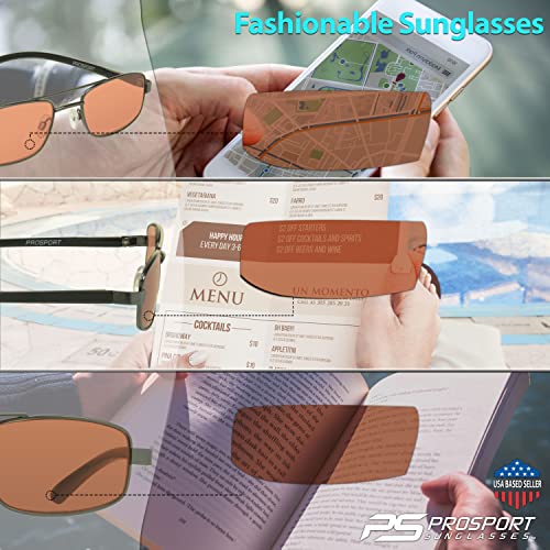 Image of proSPORT Reading Glasses Tinted Full Lens Sun Readers Pilot Square Aviator NOT BIFOCAL