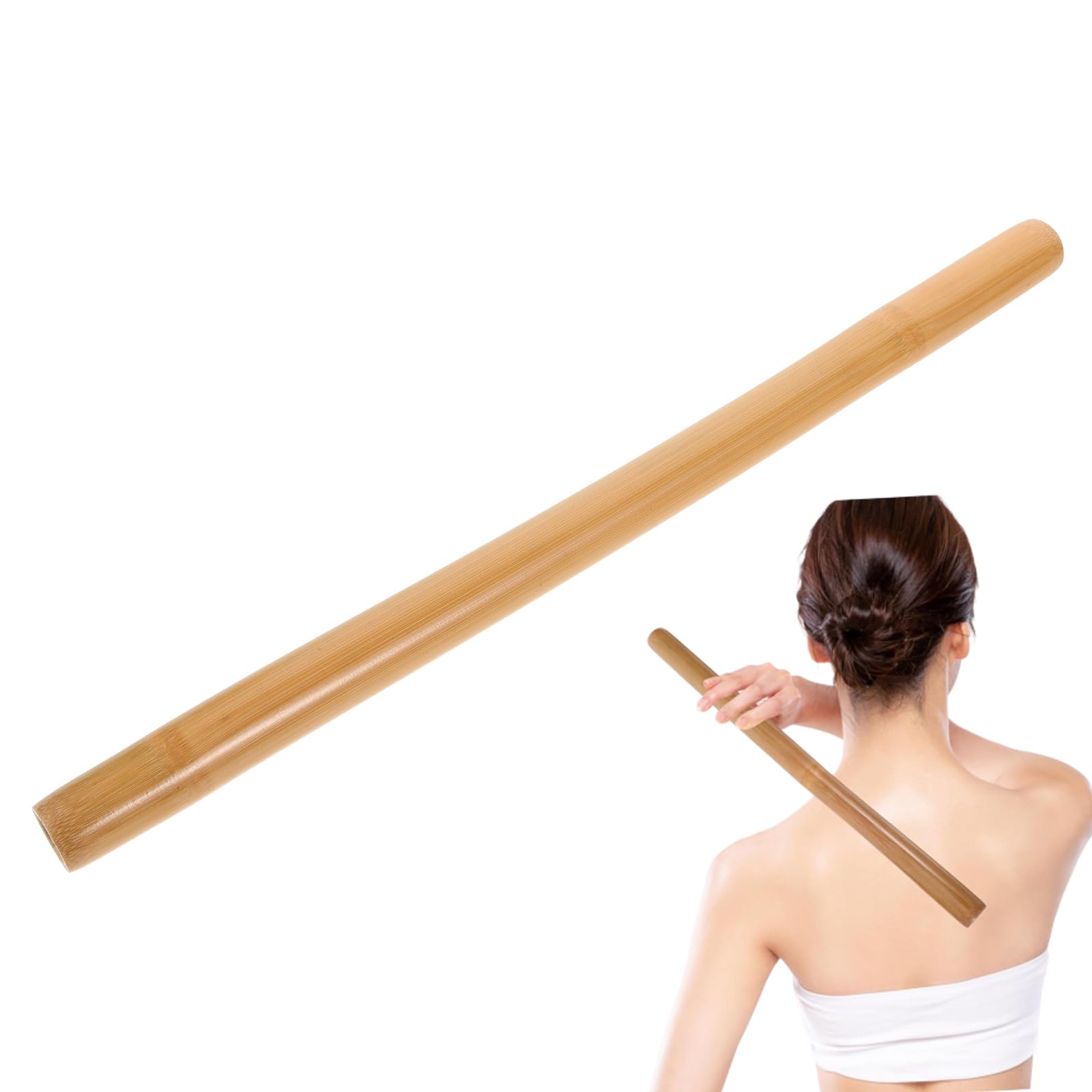Beavorty Bamboo Massage Stick - Body Shaping Roller Stick for Back & Body - Guasha Massage Tool - 42CM