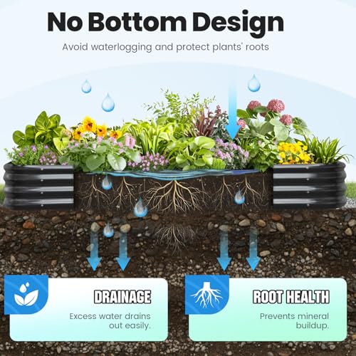 Cama elevada Quictent para cultivar sin dolores de espalda en el jardín 6