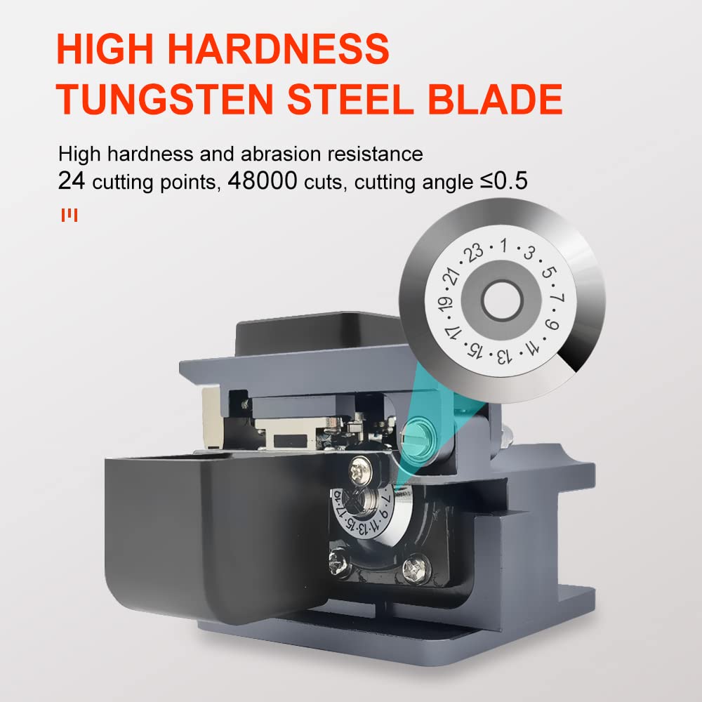 TM20 Fiber Cleaver Taglierina Fibra Ottica con 24 Punti di Cleaving da Precisione CNC Machining, Mannaia Fibra Ottica con Supporto per Fibra 3 in 1 e Materiale in Alluminio Aeronautico