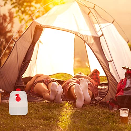Relaxdays Wasserkanister mit Hahn, Schraubdeckel, weiß-rot – Ansicht 2