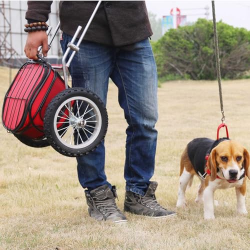 LZAHSH Hunde-Ziehwagen,Hunde-Rollwagen FüR 10-30kg Haustier HundeanhäNger Brustgurt Verstellbar Leicht Zu Tragen Haustier-Pull-Wagen,FüR MittelgroßE Hunde
