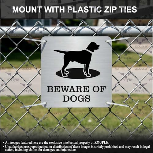 Image of Beware of Dog Sign, Labrador, 6x6 Inch, Durable Steel, Dual Mount