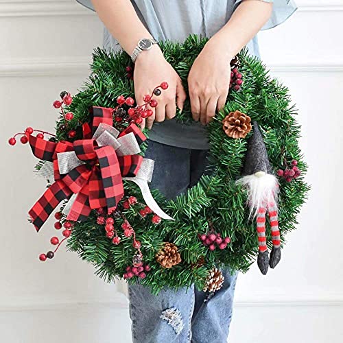 Couronne de Noël FLXHSA 40 cm pour porte en rotin naturel