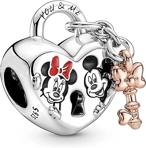 The Charmery Mouse Padlock 925 Sterling Silver Pendant Charm Compatible with Pandora Charms and Many Other UK Charm Bracelets.