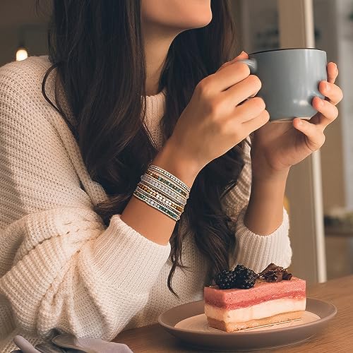 Boho 5 Wrap Bead Bracelet for Men Women - Handmade Adjustable Natural Chakras Stone Crystal Beaded Bracelets Cuff Rope Yoga Healing Bracelet Bangle Hippie Jewelry4