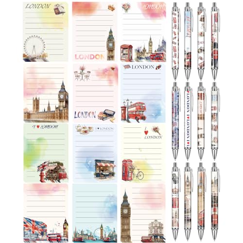 Papelería de monumento británico y blocs de notas de viaje escolares