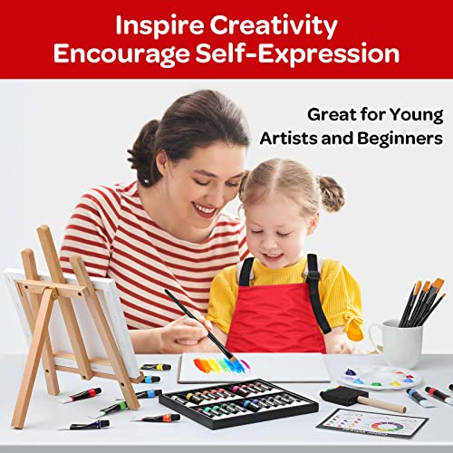 MMARTE-59pcs-Acrylic-Paint-Set-Art-Supplies-Kit-With-24-Non-Toxic-Paints-Easel-Brushes-Canvas-for-Kids-Artists-and-Beginners