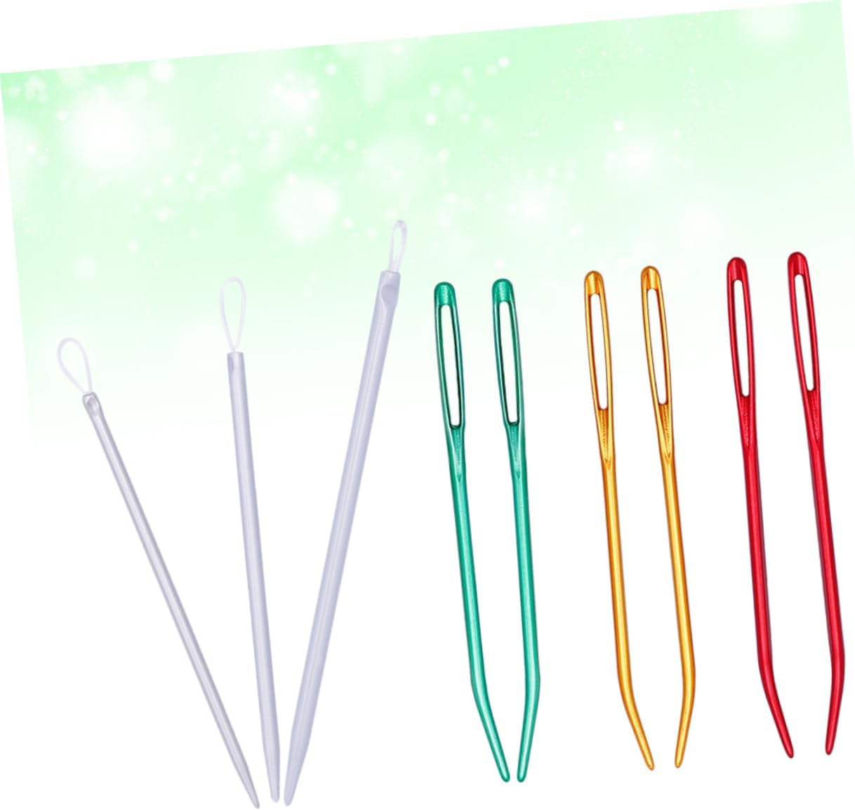 PHENOFICE 9pcs Threading Tool Includes Nylon Thread Rods and Needles Easy Use Sewing Inserter for Crafting and Household Projects Random Colors