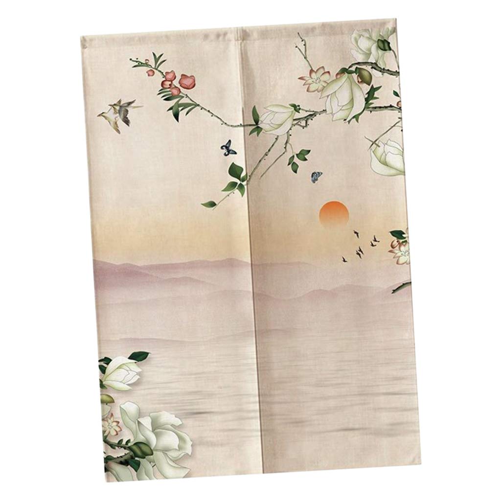 Rideau de porte japonais occultant et séparateur de pièce imprimé double face 33x59