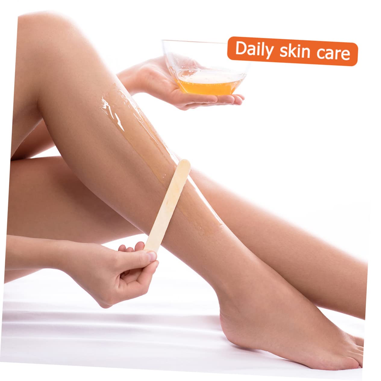 HOMOCONO Multi-Function Tongue Depressors Wax 200pcs Household Wax Applicator Gentle on Skin for Body Creams