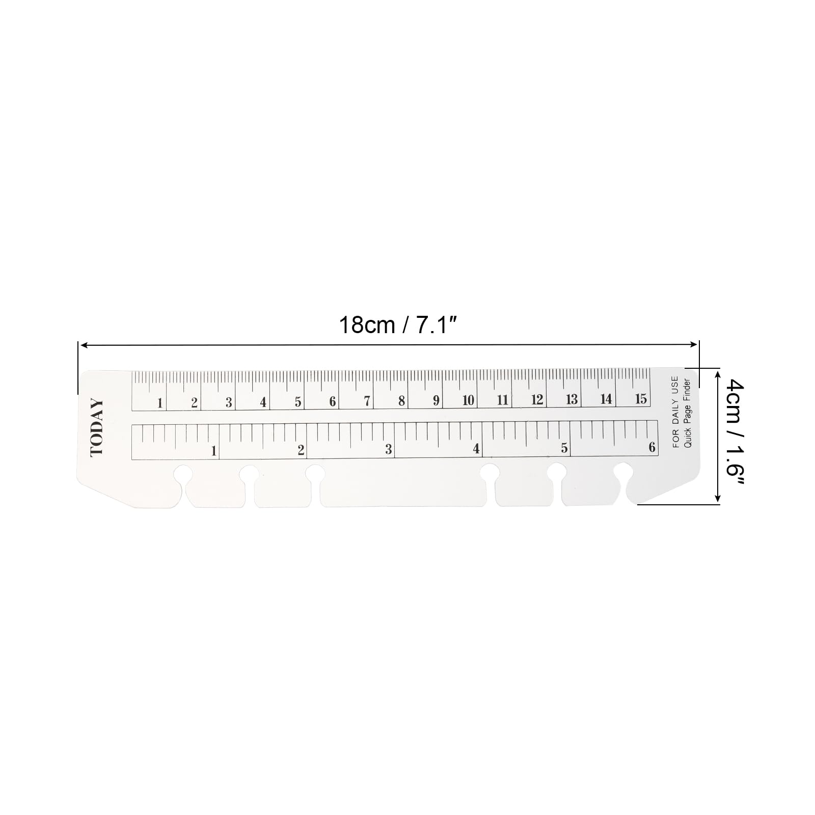 PATIKIL 7.1"x1.6" Bookmark Ruler, 20 Pack Snap-in Ruler Page Marker Book Mark Measuring Tools for A6 Size 6-Hole Binder Notebook, Clear - Image 2