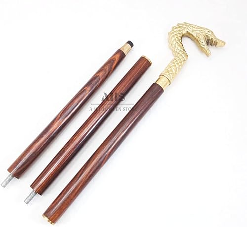 Miniatura 5 de Bastón de cabeza de dragón chapado en oro hecho a mano, regalo ideal para hombres, mujeres, padre/madre, 39 pulgadas, A HALLOWEEN STORE