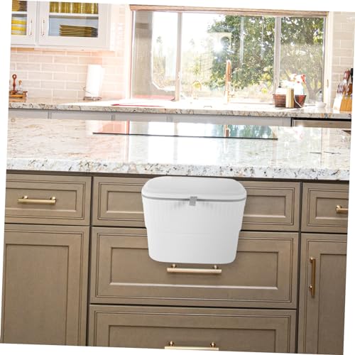 Caneca de basura colgante con tapa corredera 5L blanca miniatura 6