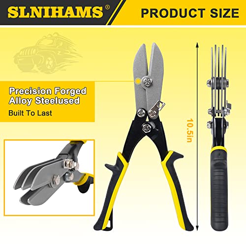 SLNIHAMS 5Blade Hand Crimper Sheet Metal Tools, Hvac Tool for 2428