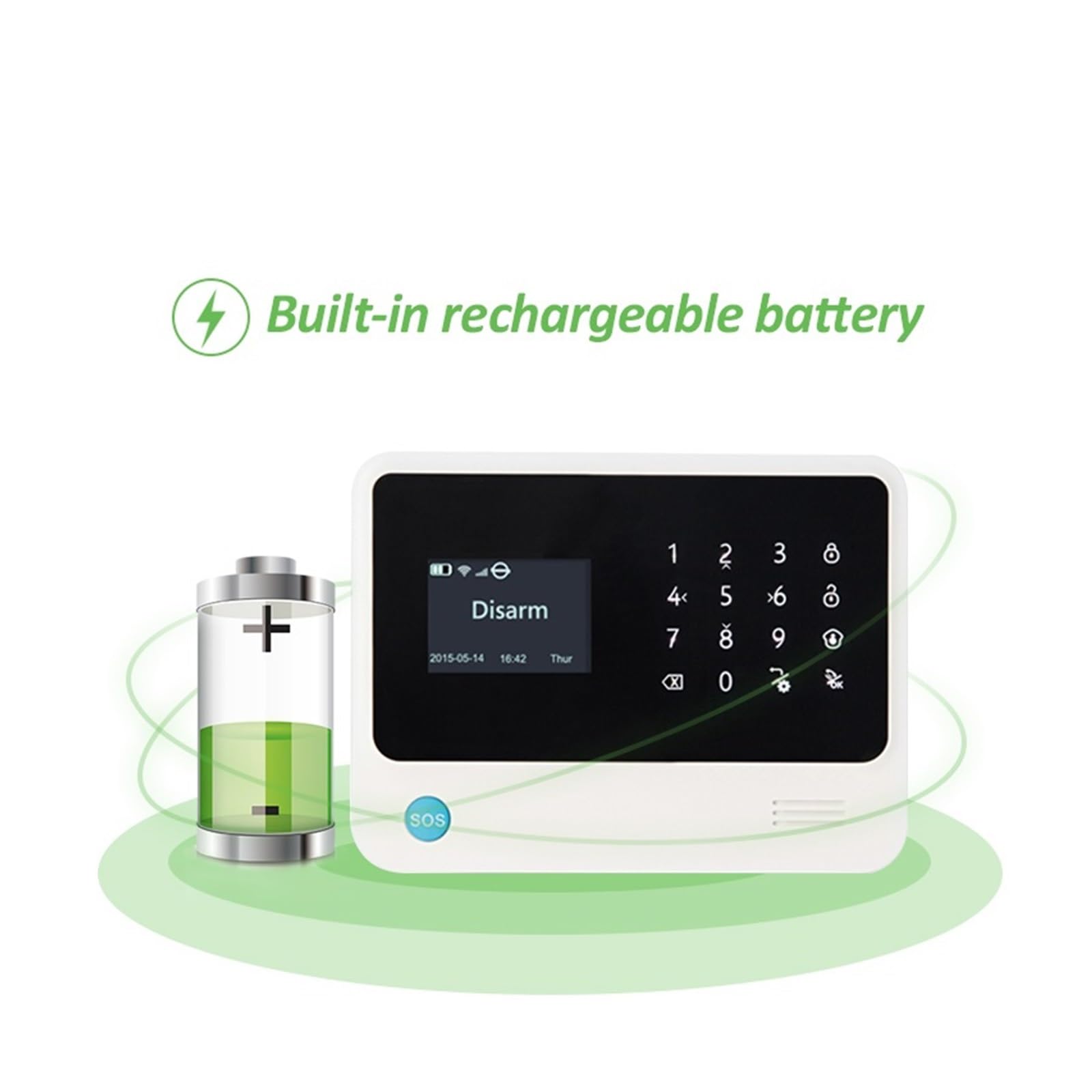 Sistemi Sicurezza Casa Di Allarme WIFI GSM Sicurezza Domestica Controllo APP Cablato Rilevatore PIR Immunitario For Animali Domestici Kit Fai Da Te(Black host)