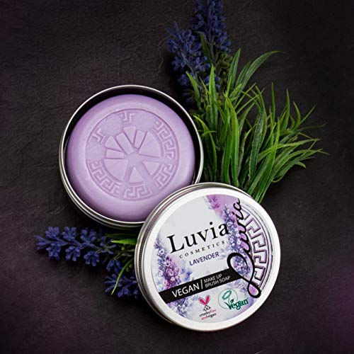 Luvia - Limpiador de brochas de maquillaje para cosméticos, color lila, para limpieza de brochas de maquillaje, jabón difuminador de belleza, 100 g, XXL - imagen 8