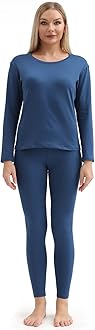 PISIQI Thermal Underwear Women Ultra-Soft Long Johns Set Base Layer Skiing Winter Warm Top & Bottom