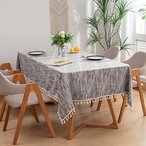 Waterproof Farmhouse Burlap Tablecloth with Tassel, Cotton Linen Rustic Embroidery Table Cloths for 6 Foot Tables Tablecloths Wrinkle Free Washable for Indoor and Outdoor Parties Party Waterproof Farmhouse Burlap Tablecloth with Tassel Cotton Linen Rustic Embroidery Table Cloths for 6 Foot Tables Tablecloths Wrinkle Free Washable for Indoor and Outdoor Parties Party
