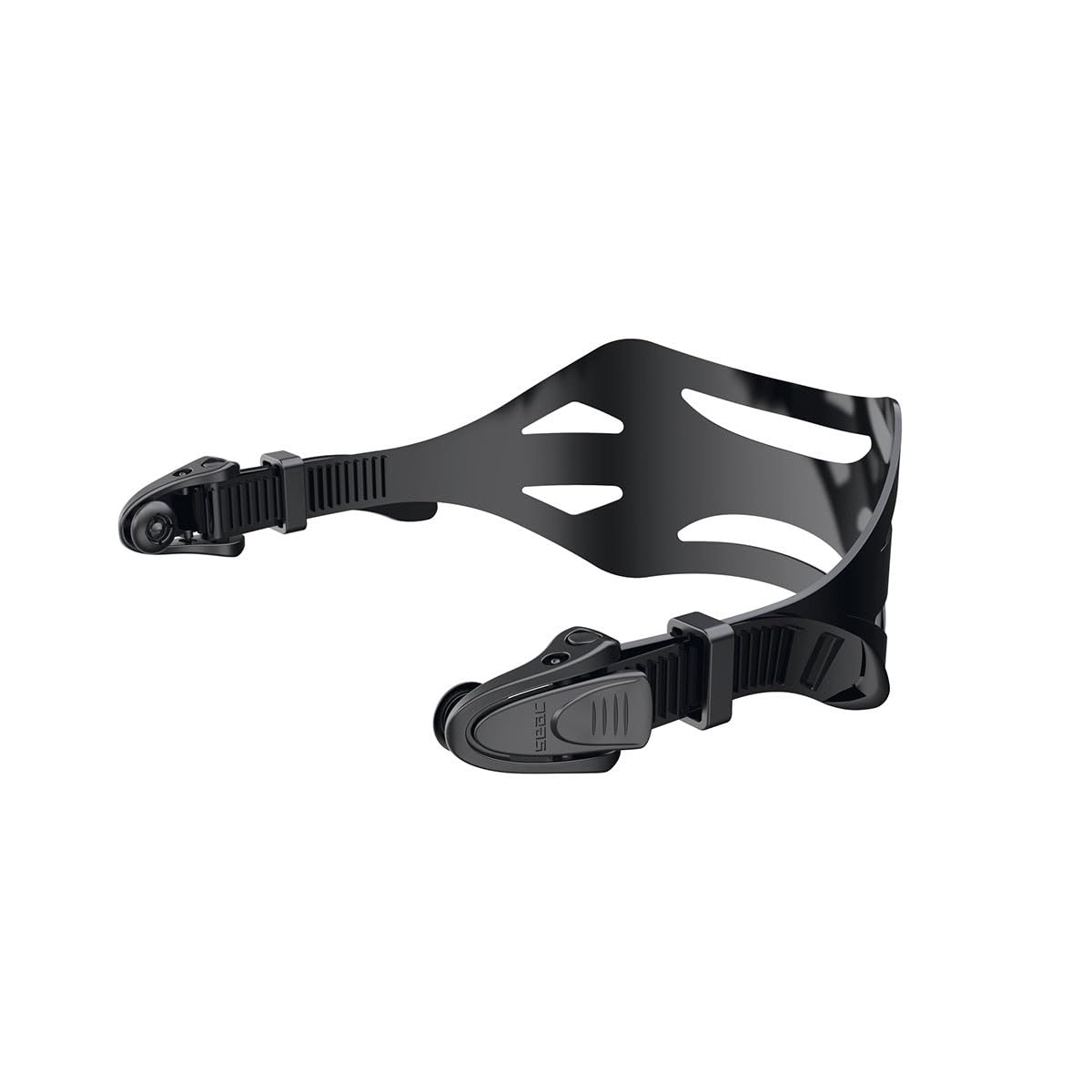 SEAC Replacement Silicone Strap and Buckle Kit for Snorkeling Masks, Black