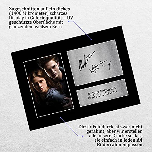 HWC Trading A4 Robert Pattinson & Kristen Stewart Twilight Geschenke Gedruckt, Signiert Autogramm Bild Für Film-Erinnerungsstücke-Fans - A4 Eingerahmt