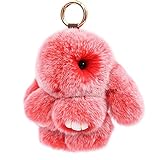 BININBOX Plüsch kaninchen schlüsselanhänger süße Hase Anhänger angenehm Stofftiere Geschenk (Frost Rot)