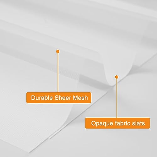Miniatura 4 de Youngoo Persianas sin cordones de cebra para ventanas, persianas enrollables para puertas corredizas de vidrio, doble capa de tela transparente,