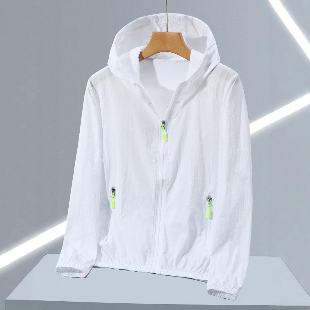 Men's Summer Hooded Lightweight Breathable Outdoor Ice Silk Sunscreen Coat Thin