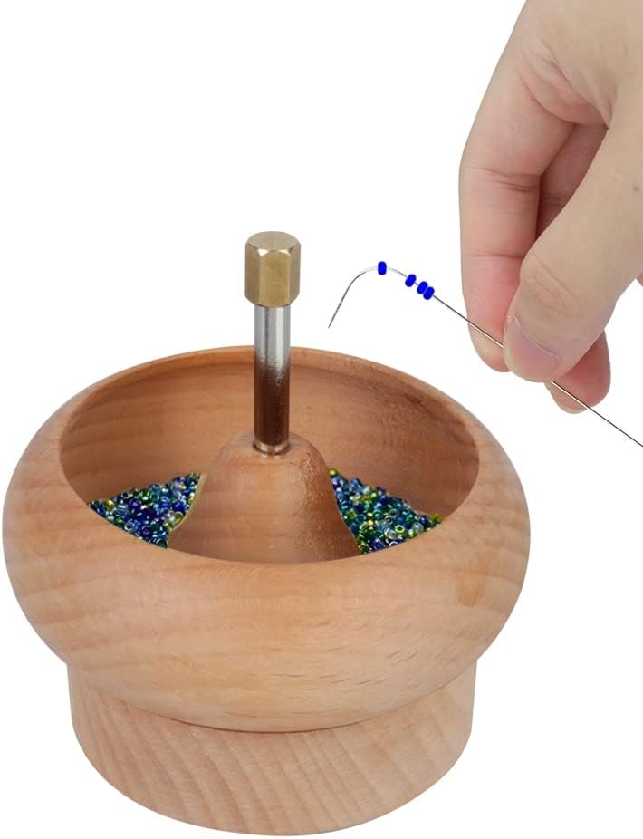Wooden Crafts Wood Bead Spinner 1 Set Sewing Accessories DIY Making Bead String Loader String Beads Quickly Tools