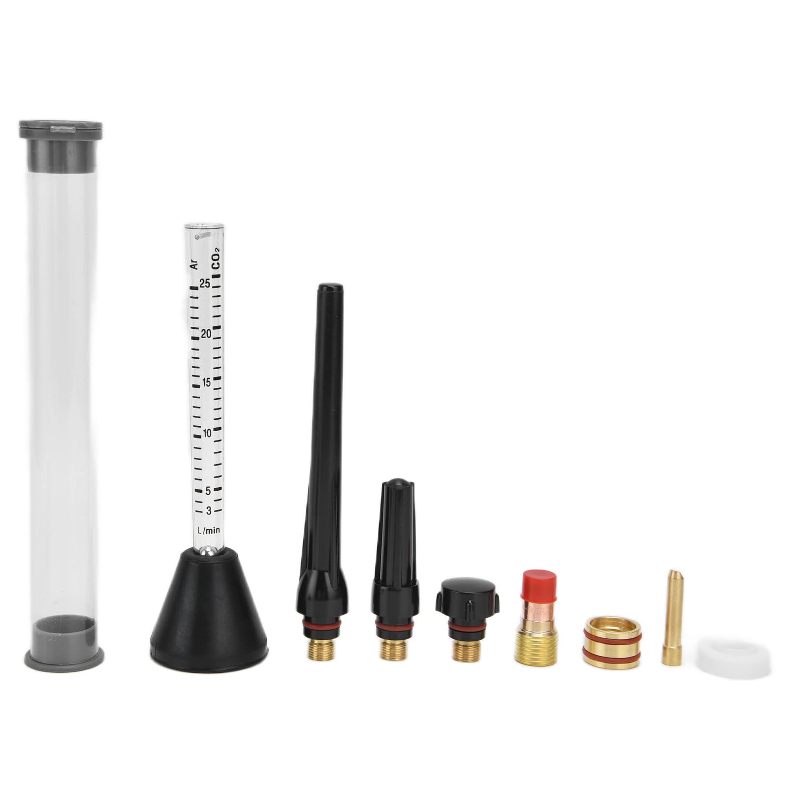 Kit de boquilla de soldadura de de argon Medero de flujo de gas de tungsteno Anillo de sellado de aguja de tungsteno 2.4 mm Accesorios de cerámica con filtro para WP17/18/26
