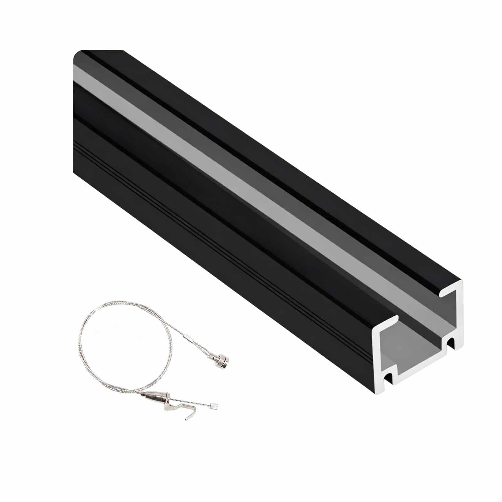 Picture Hanger Tool, Picture Hanging System with Chain and Hooks, Movable Heavy Duty Artwork Display Bracket for Museum Artwork(Black,150cm)