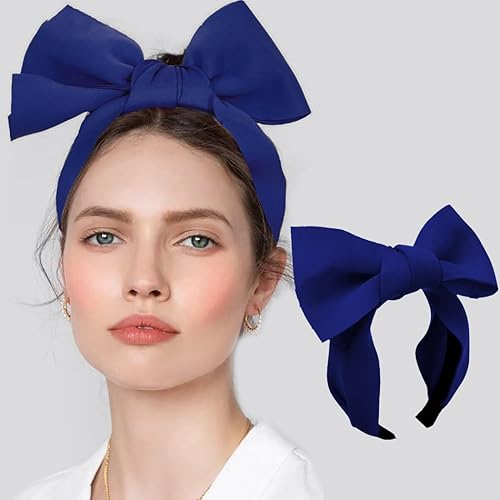 Miniatura 1 de Diademas enormes con lazos de gran tamaño, diadema de tela ancha para mujeres y niñas, accesorios lindos para el cabello para fiesta de cumpleaños o