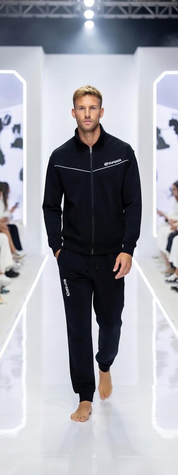 Superga Tuta Uomo Cotone Estiva - Tuta Uomo Completa in Felpa di Cotone Estiva - Sportiva
