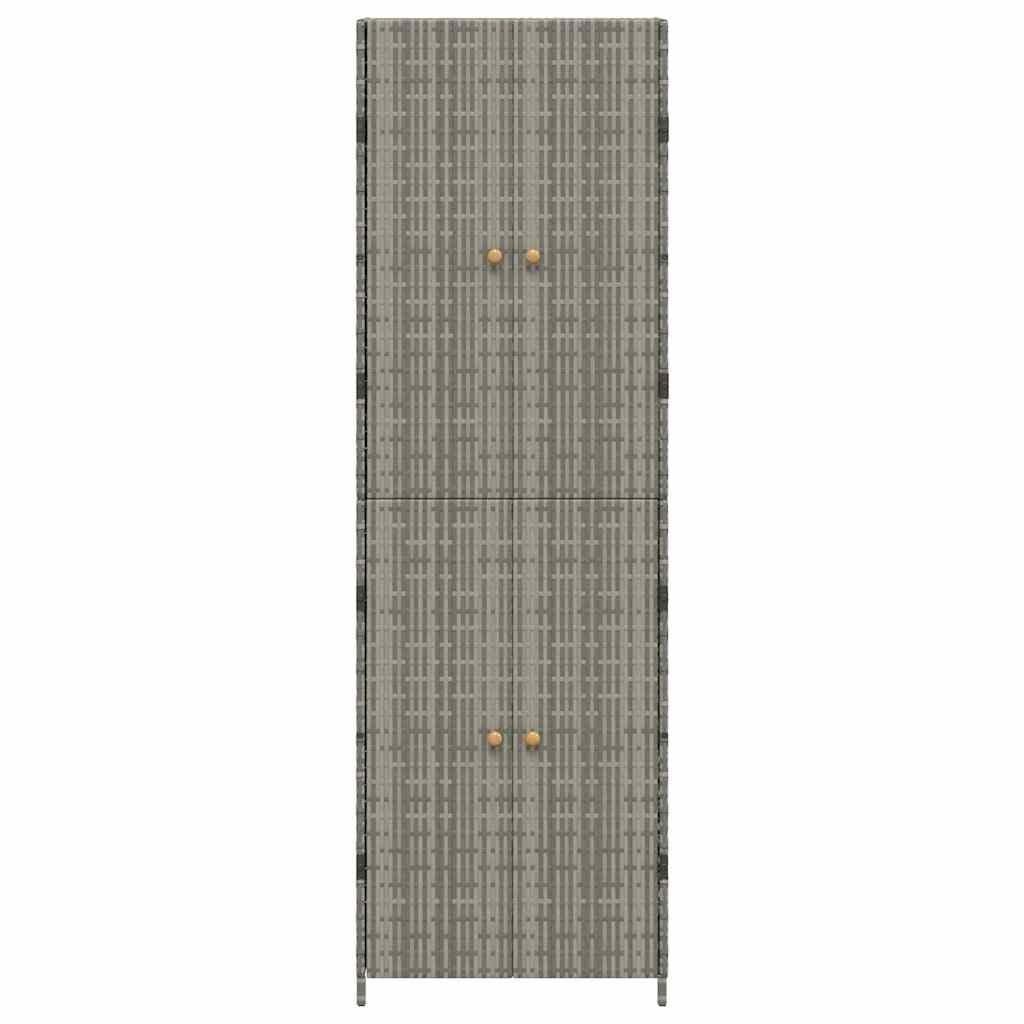 Tomostar Armoire de Rangement en Résine, Armoire Haute de Jardin Abri de Jardin Meuble Extérieur Gris 59x40x180 cm Résine tressée