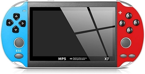 Vídeo Game Portátil X7 Tela de 5.1'' Polegadas MP5 LD - Retrô Console Multijogos Clássicos 8GB de Memória USB e Saída de Video Interface para TV/AV