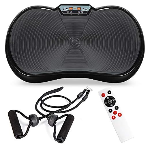 Best Choice Products Vibration Plate Exercise Machine Full Body Fitness Platform for Weight Loss & Toning w/Resistance Bands, 10 Preset Workouts, Remote Control - Black