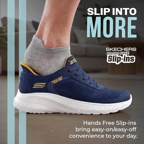 Skechers Hands Free Slip-INS BOB Squad Chaos - Solid Step,NVY,10.5 W US