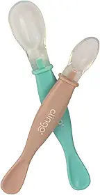 Colheres Silicone Ponta Dupla Neutro (2 Unidades)