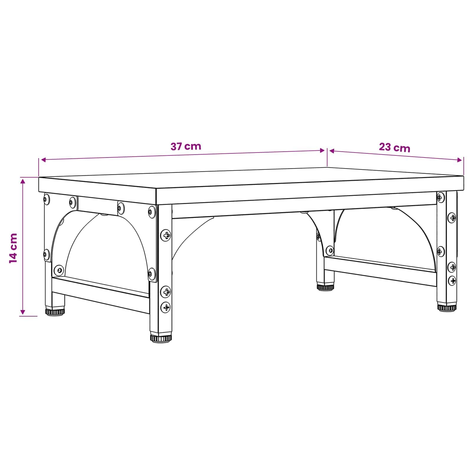 Supporto per monitor in rovere Artisan, 37 x 23 x 14 cm, regolabile in altezza, supporto ergonomico da tavolo per laptop, PC, notebook, ideale per ufficio, home office, gaming e posto di