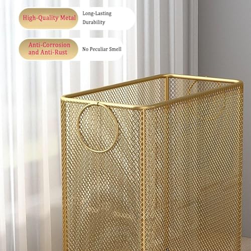 Panier à linge en métal robuste et aéré équipé de roulettes