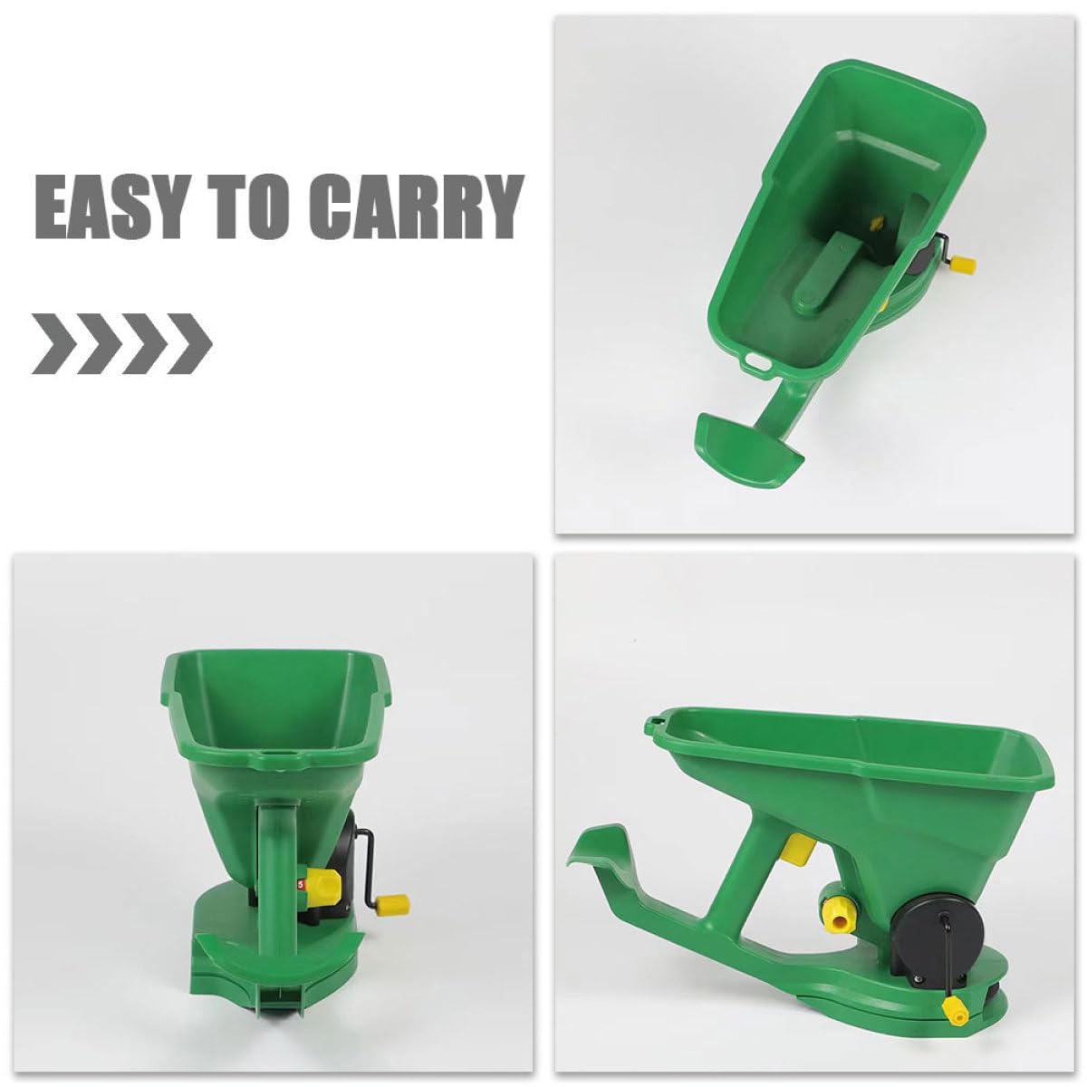 Semoir Manuel Portable à Manivelle en Plastique Vert pour Jardinage