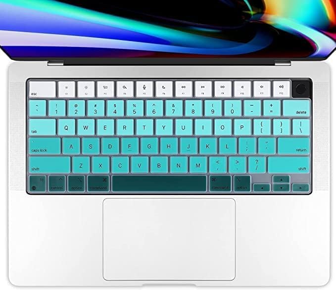 Image of Premium Ultra Thin Keyboard Cover Protector for MacBook Neo 13 inch(2026,Touch ID) /MacBook Pro 14 inch /16 inch /MacBook Air 13 inch /15 inch US Layout Clear Keyboard Protector 2026-2021 M5 /M4 /M3 /M2 /M1 Pro /Max Chip-GR GREEN